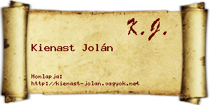 Kienast Jolán névjegykártya