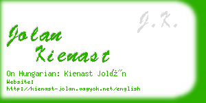 jolan kienast business card